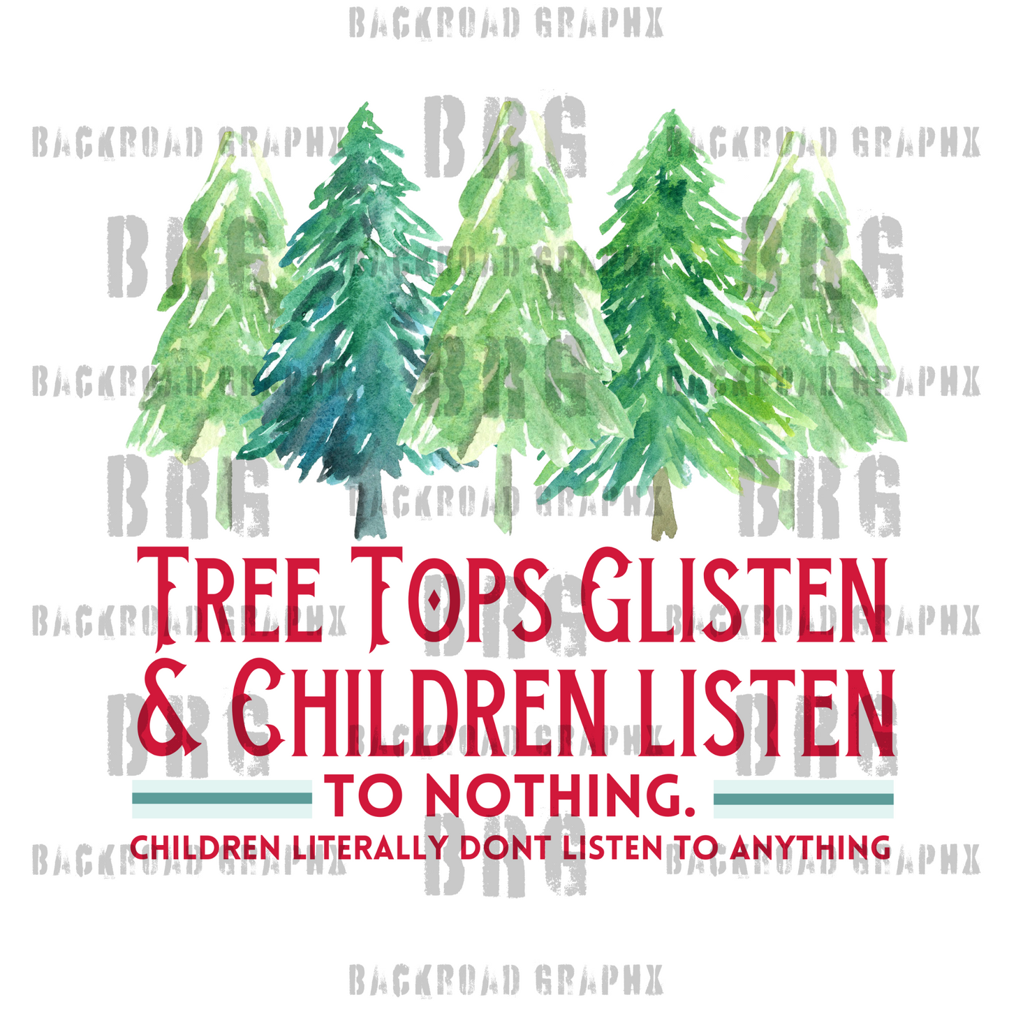 Tree Tops Glisten Transfer Backroad Graphx Best DTF Transfers Near Me UVDTF Stickers decals embroidery swag heat transfers direct to film