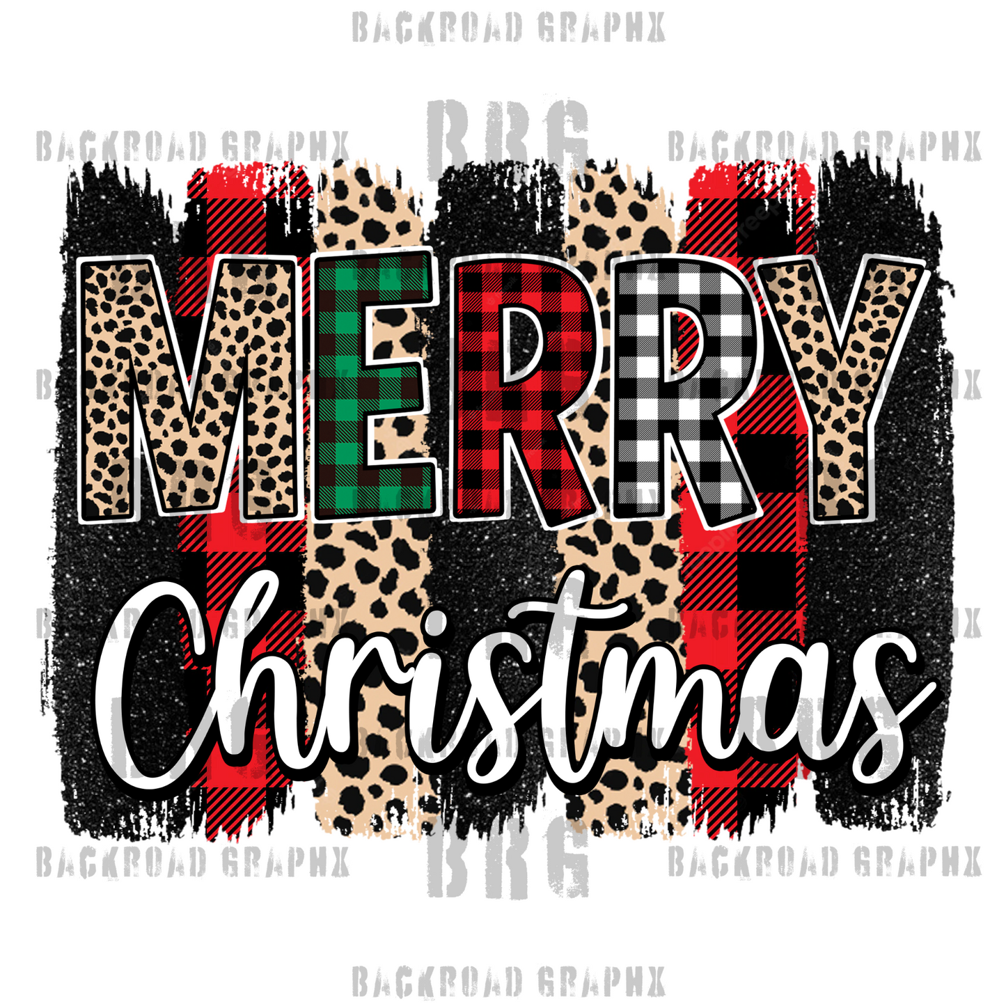 Merry Christmas Plaid Transfer Backroad Graphx Best DTF Transfers Near Me UVDTF Stickers decals embroidery swag heat transfers direct to film