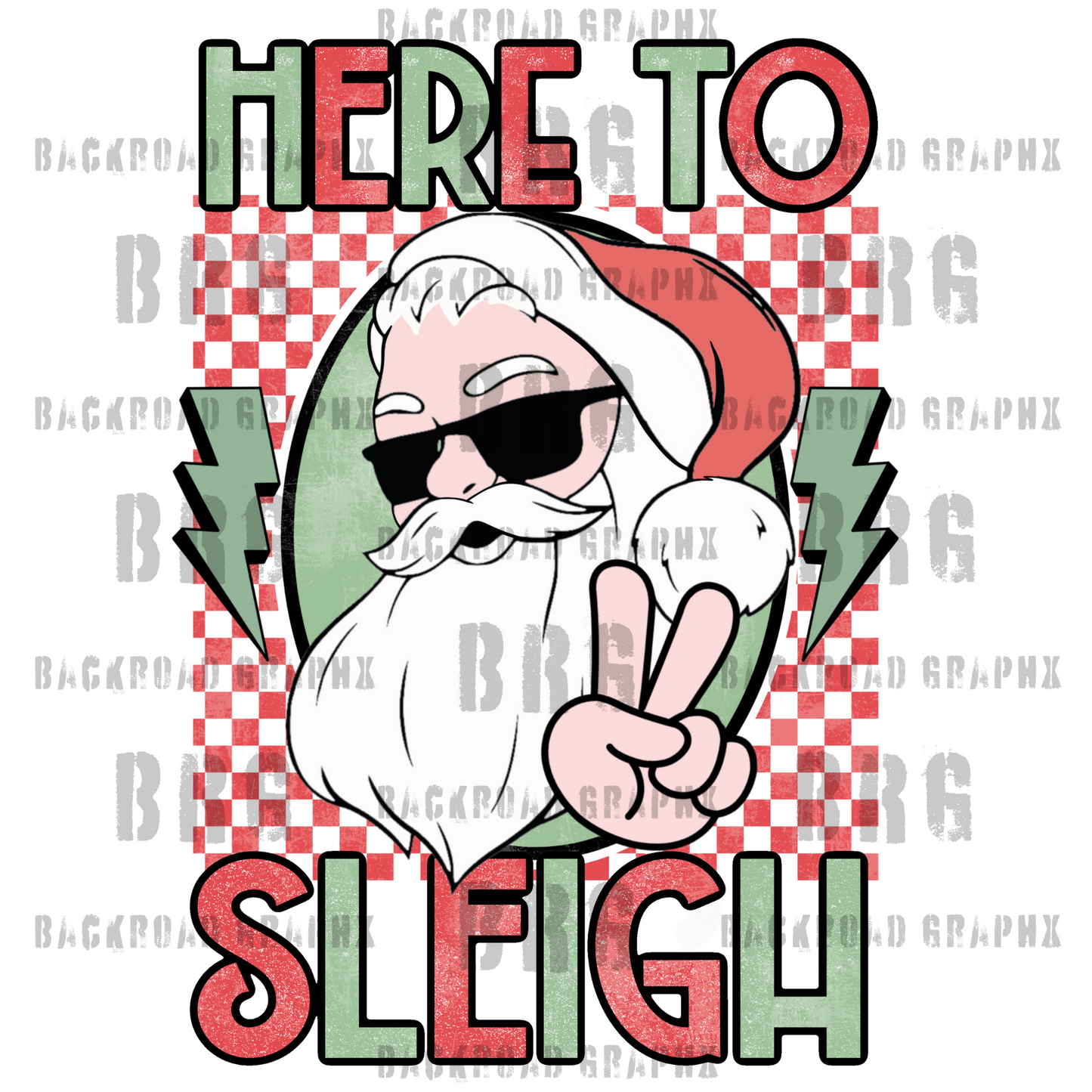 Here to Sleigh Transfer Backroad Graphx Best DTF Transfers Near Me UVDTF Stickers decals embroidery swag heat transfers direct to film