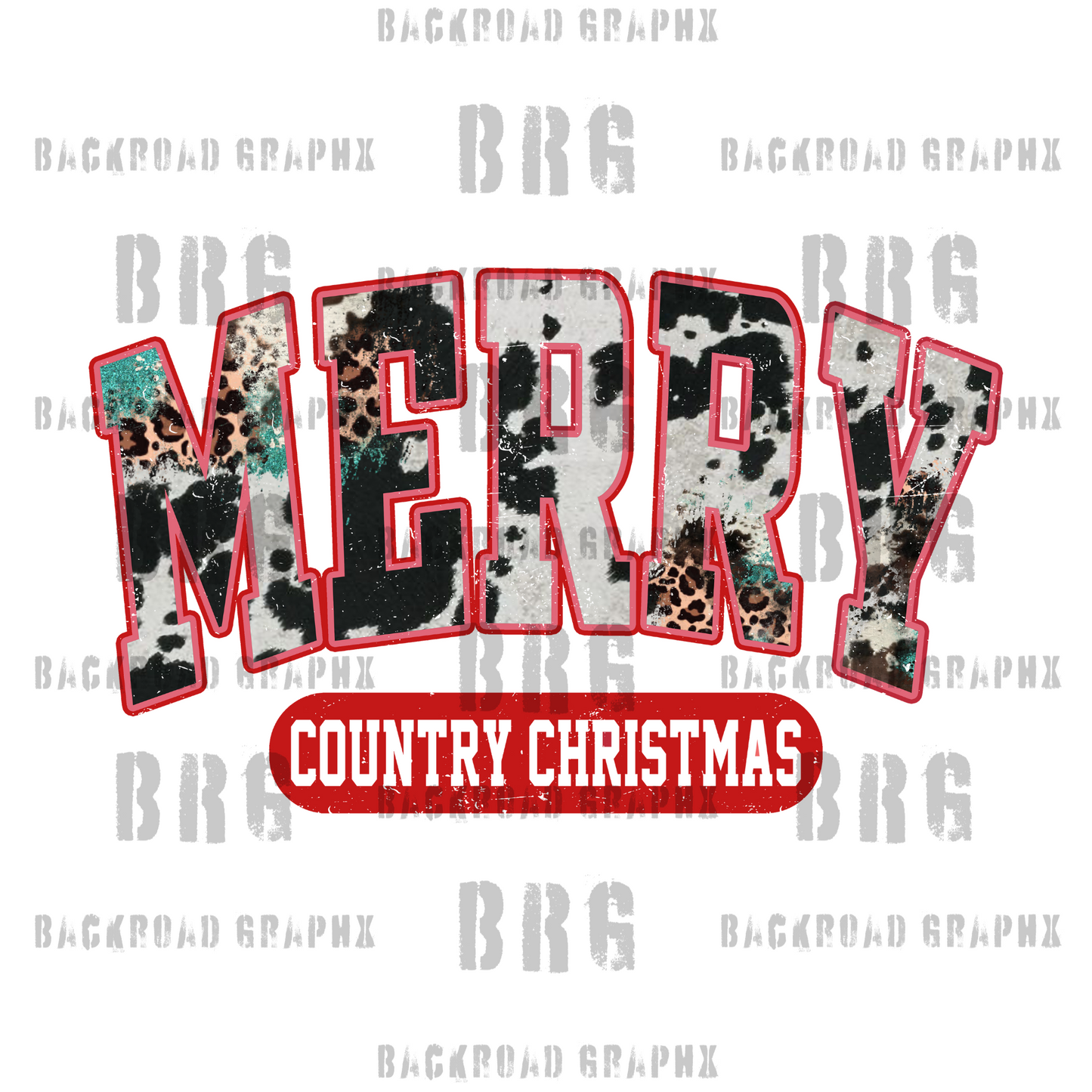 Merry Country Christmas Transfer Backroad Graphx Best DTF Transfers Near Me UVDTF Stickers decals embroidery swag heat transfers direct to film