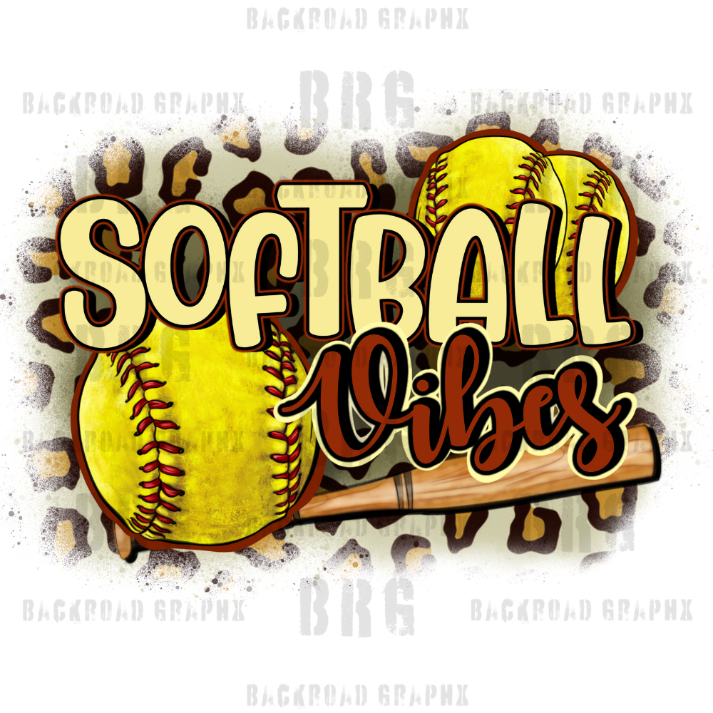 Softball Vibes Transfer Backroad Graphx Best DTF Transfers Near Me UVDTF Stickers decals embroidery swag heat transfers direct to film