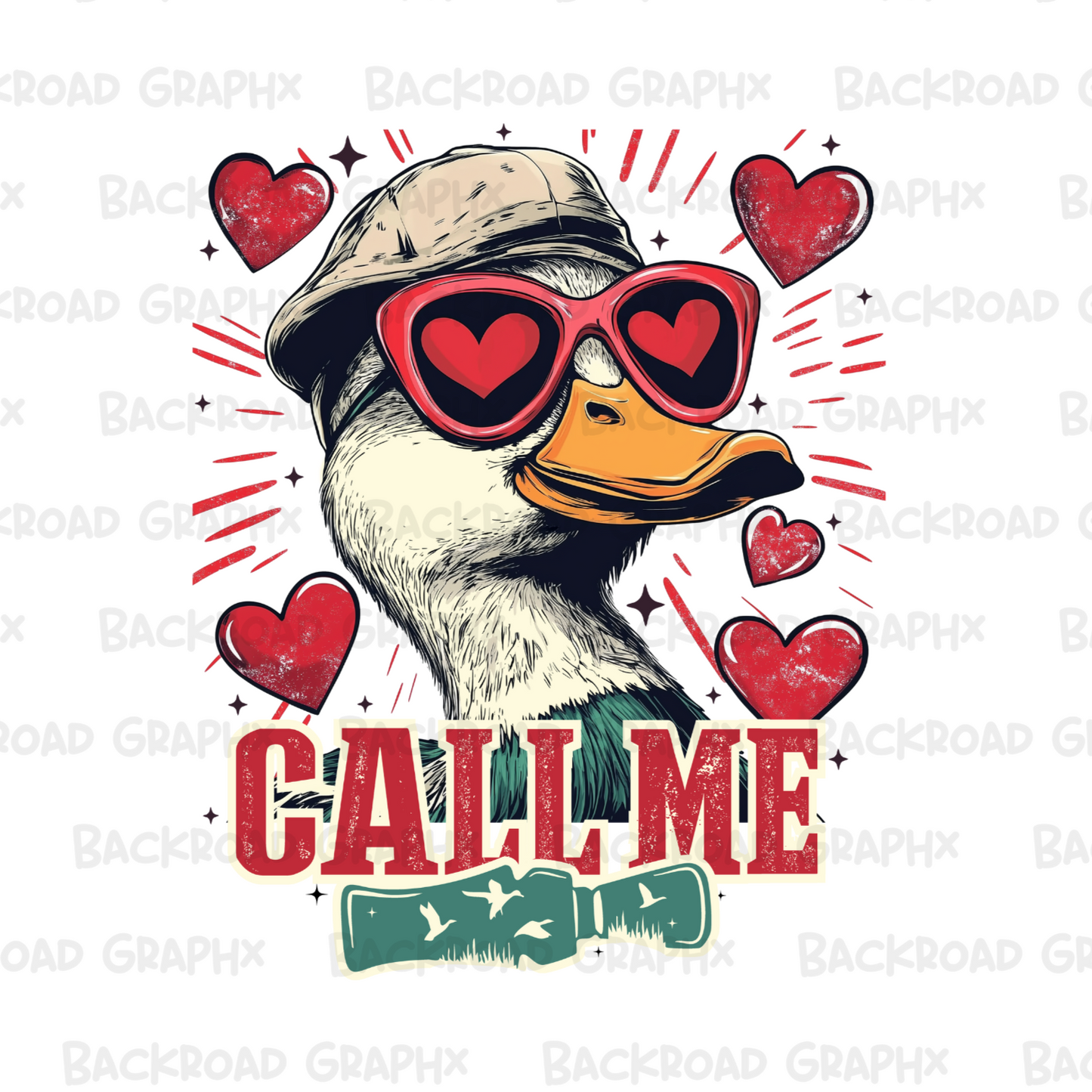 Valentines Call Me Duck Transfer Backroad Graphx Best DTF Transfers Near Me UVDTF Stickers decals embroidery swag heat transfers direct to film