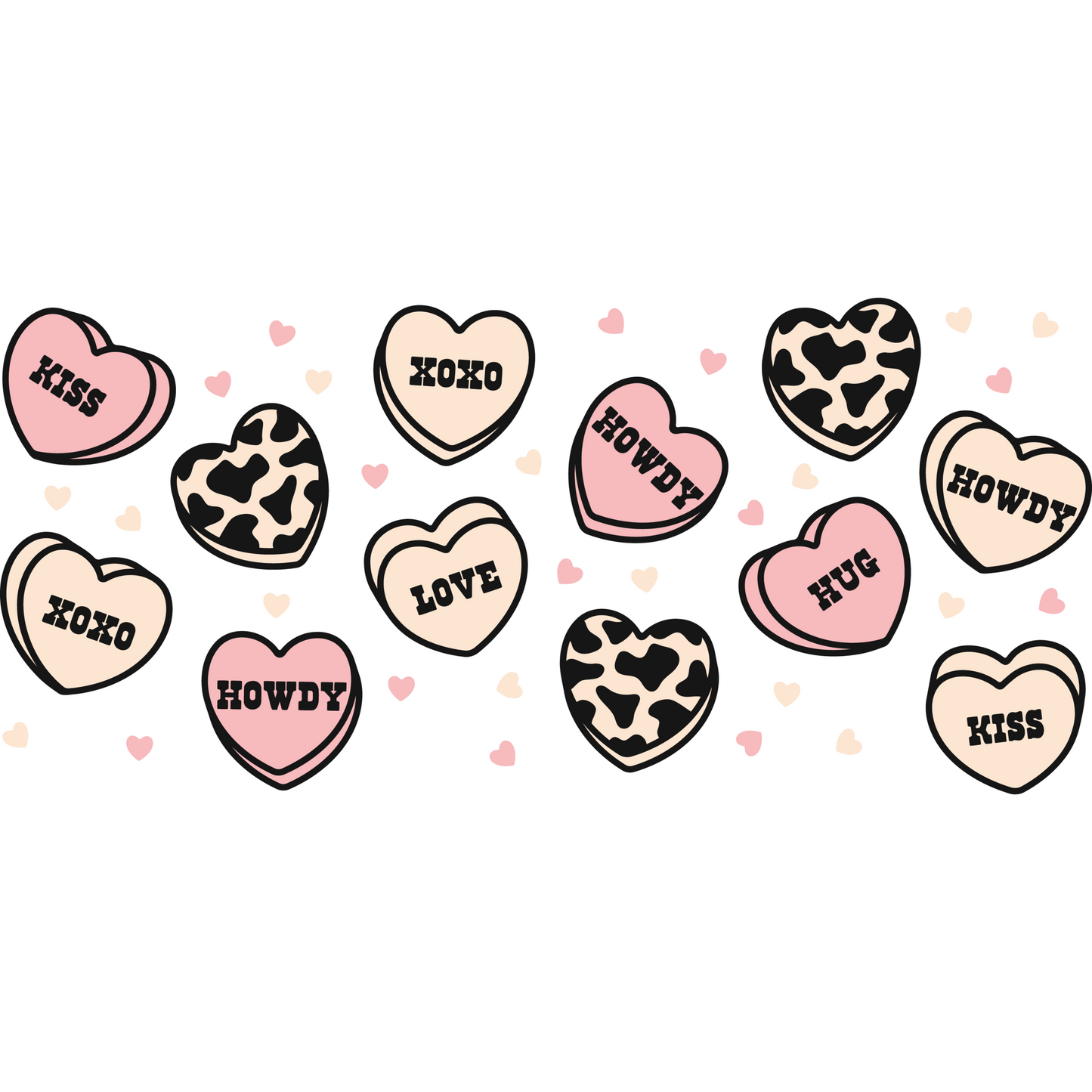 Howdy Hearts Cup Wrap Backroad Graphx Best DTF Transfers Near Me UVDTF Stickers decals embroidery swag heat transfers direct to film