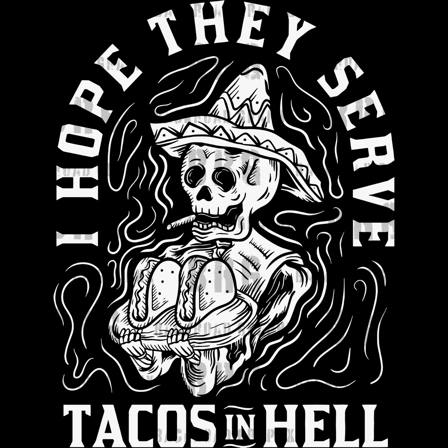 Tacos in Hell Transfer Backroad Graphx Best DTF Transfers Near Me UVDTF Stickers decals embroidery swag heat transfers direct to film