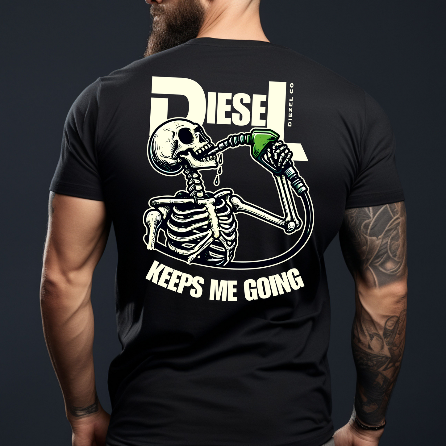Diesel Keeps Me Going Tee Backroad Graphx Best DTF Transfers Near Me UVDTF Stickers decals embroidery swag heat transfers direct to film