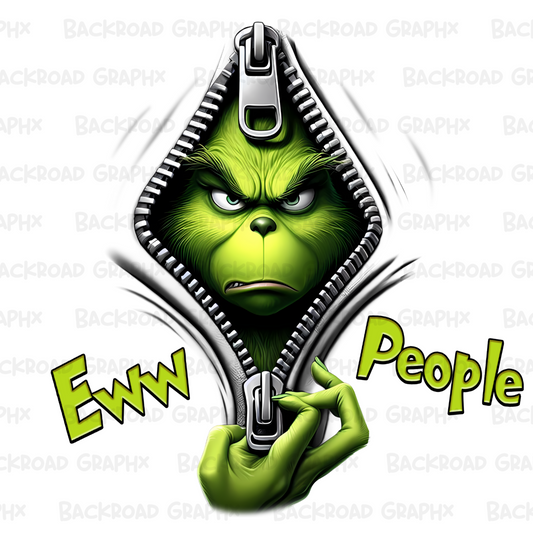 Grinch Ew People Zip Up Transfer