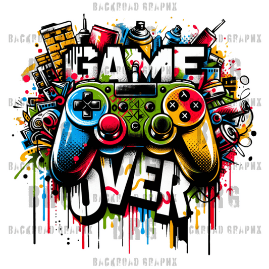 Game Over Backroad Graphx Best DTF Transfers Near Me UVDTF Stickers decals embroidery swag heat transfers direct to film