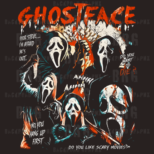 Ghostface 3d printing DTF UVDTF tshirts t-shirt apparel htv 