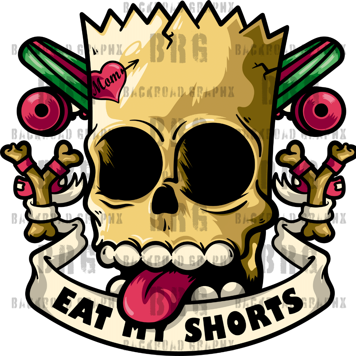 Eat My Shorts Transfer Backroad Graphx Best DTF Transfers Near Me UVDTF Stickers decals embroidery swag heat transfers direct to film