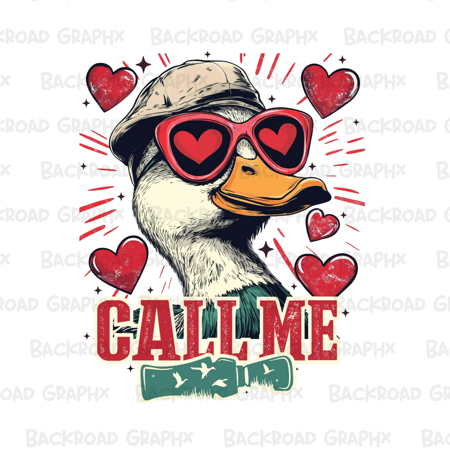 Valentines Call Me Duck Transfer