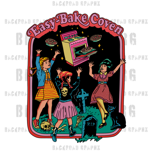 Easy Bake Coven transfer Backroad Graphx Best DTF Transfers Near Me UVDTF Stickers decals embroidery swag heat transfers direct to film