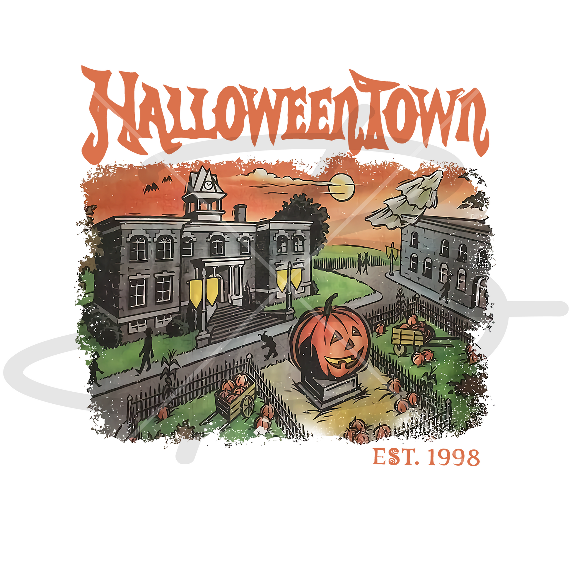 Halloweentown Transfer Backroad Graphx Best DTF Transfers Near Me UVDTF Stickers decals embroidery swag heat transfers direct to film