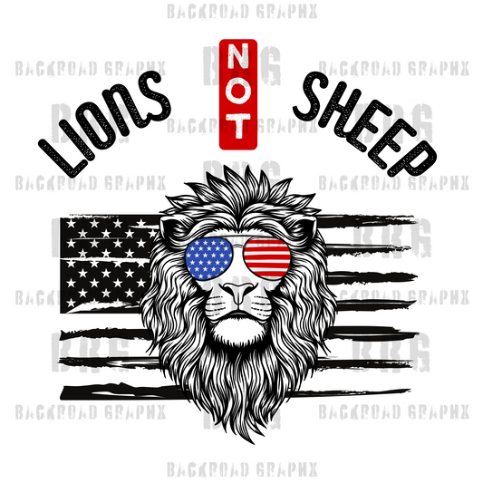 Lions not Sheep transfer Backroad Graphx Best DTF Transfers Near Me UVDTF Stickers decals embroidery swag heat transfers direct to film