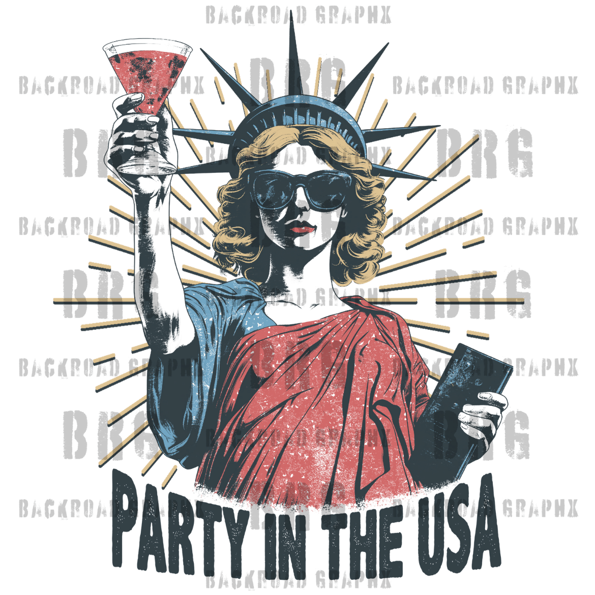 Party in the USA Backroad Graphx Best DTF Transfers Near Me UVDTF Stickers decals embroidery swag heat transfers direct to film