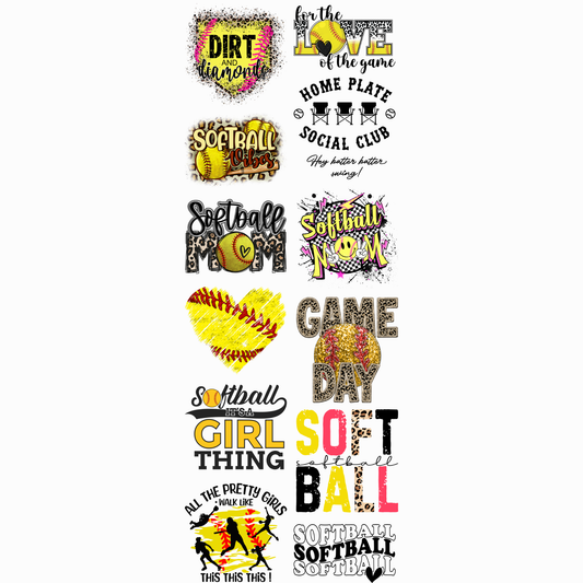 Softball Premade Gangsheet 22x60