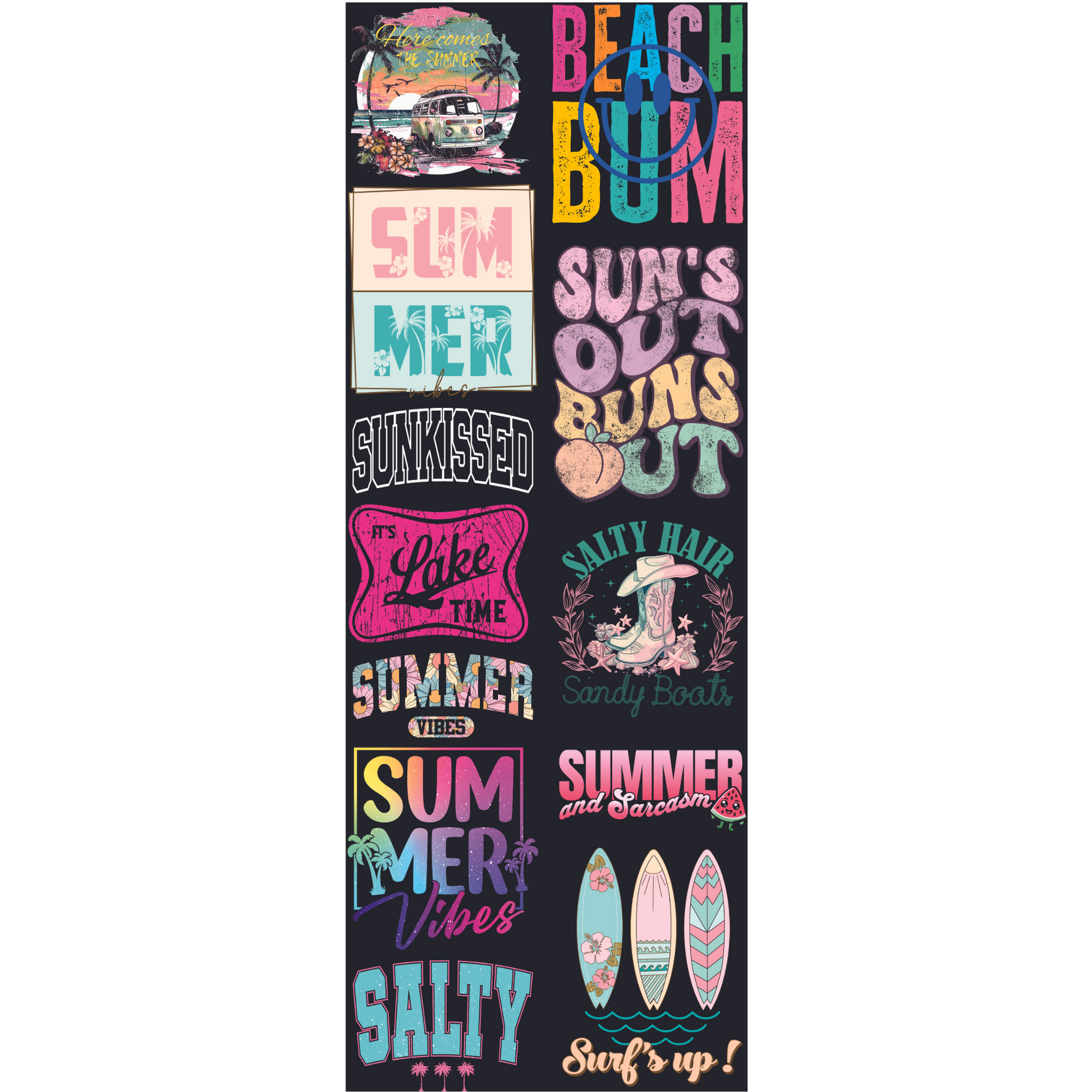 Summer Gang Sheet 22x60 Backroad Graphx Best DTF Transfers Near Me UVDTF Stickers decals embroidery swag heat transfers direct to film