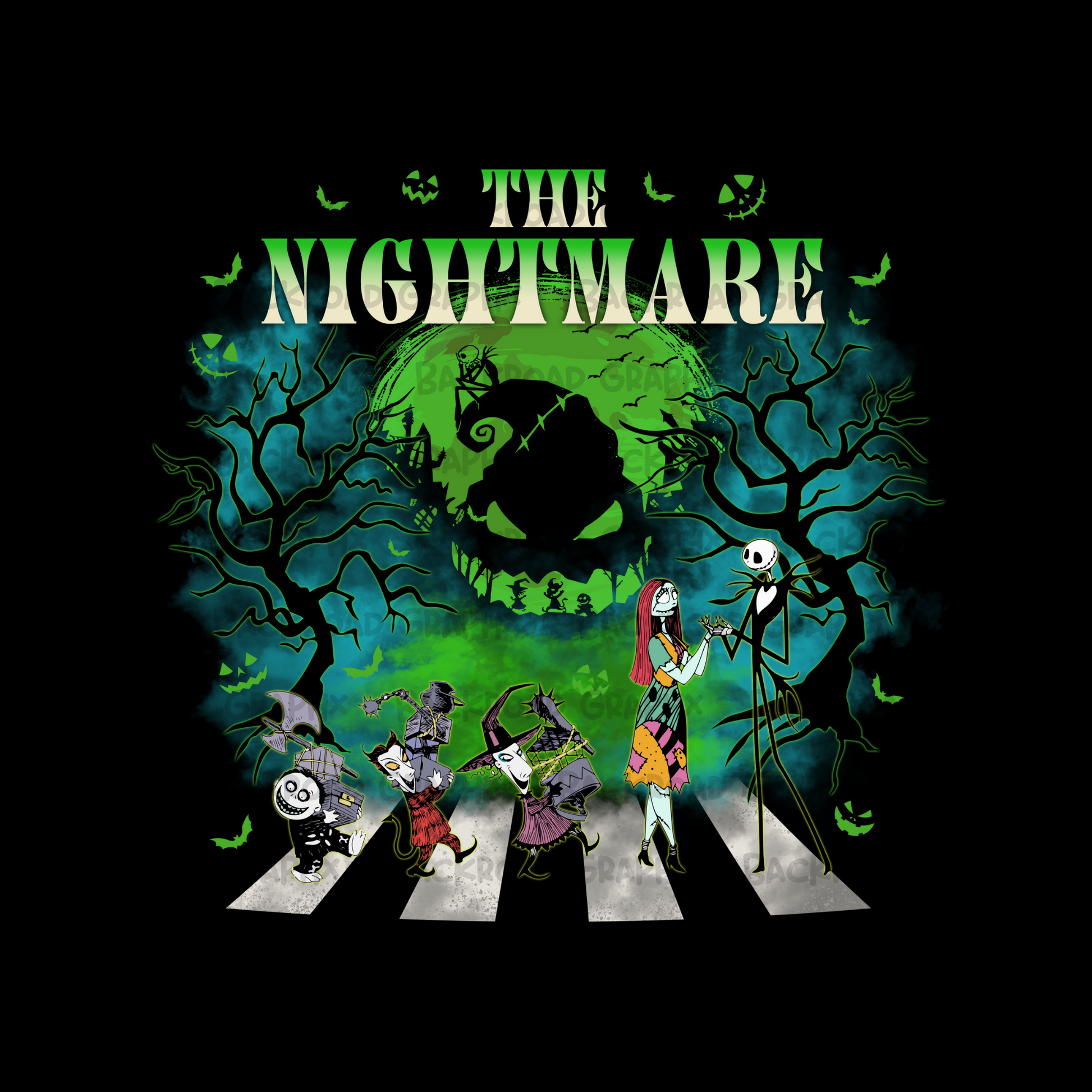The Nightmare Halloween Transfer Backroad Graphx Best DTF Transfers Near Me UVDTF Stickers decals embroidery swag heat transfers direct to film