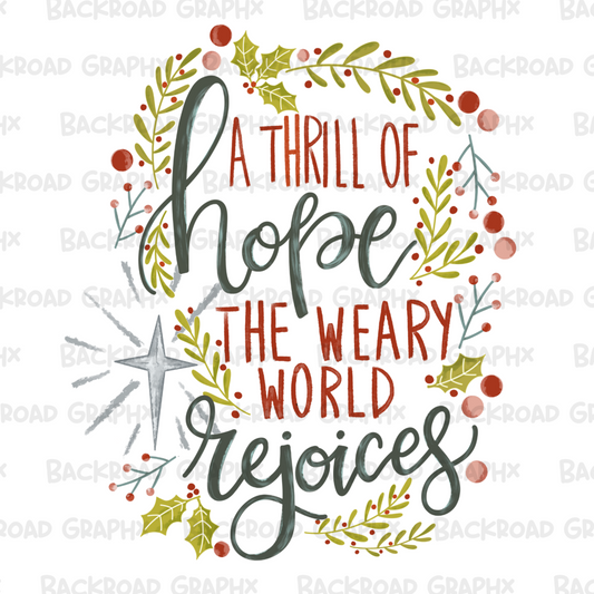 A Thrill Of Hope Christmas Transfer Backroad Graphx Best DTF Transfers Near Me UVDTF Stickers decals embroidery swag heat transfers direct to film